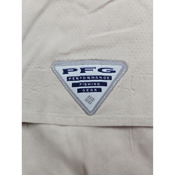 Columbia PFG Fishing Short Sleeve Button Up Shirt Vented Cotton Kahki Men's 3X - Picture 9 of 12